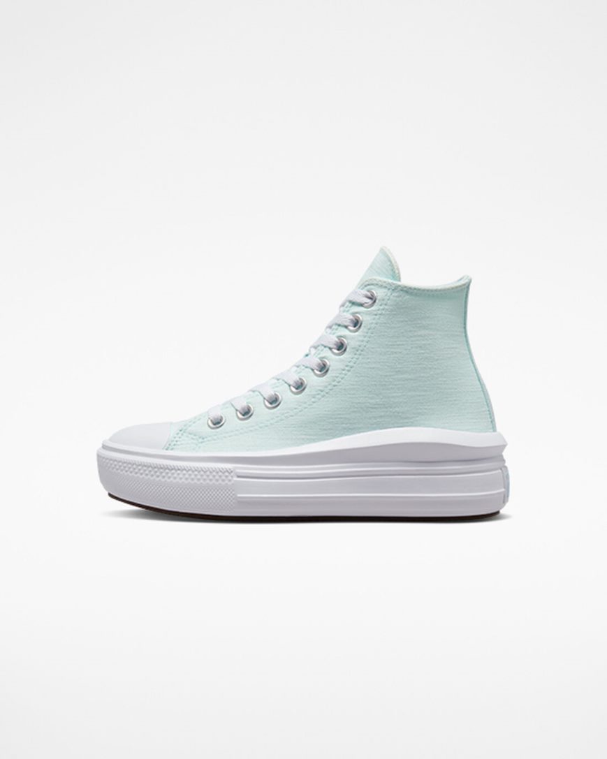 Sapatos Plataforma Converse Chuck Taylor All Star Move Cloud Patch Cano Alto Menina Azuis | PT F085031